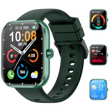 MFVLP Smart Watch for Men Women, 1.83" HD Touchscreen Fitness Watch with Bluetooth Call, 110+ Sport Modes, Green