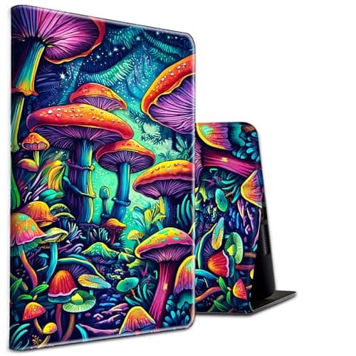 BEOTIWAD Case for Kindle Fire HD 10 & 10 Plus Tablet (11th/13th Generation, 2021/2023 Release) 10.1" Psychedelic Mushroom Forest Theme PU Leather Smart Stand Protective Cover