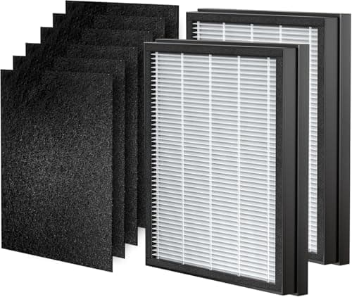 HEAPETS P358 Replacement Filters for P358 Pet Air Purifier, 6 Pre-Filters and 2 HEPA Composite Filters, Genuine Version, PJ358-2LX6JDM