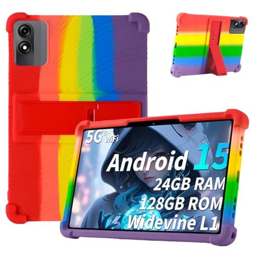 Case for Suicoey T901 10.1-Inch Tablet – Shockproof Silicone Protective Cover with Kickstand, Drop-Resistant Business Style (Rainbow)