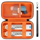 Supmay Hard Carrying Case Compatible with 2 EpiPen's or Auvi-Q, Epinephrine Pen, Medical Travel Case with Mesh Pockets for Asthma Inhaler, Eye Drops, Black