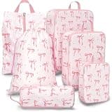 Compression Packing Cubes for Travel, 6 Set Natural Life Luggage Organizers, Lightweight Waterproof Expandable/Compression Bags Bohemia Smell Proof Travel Packing Cubes for Suitcases