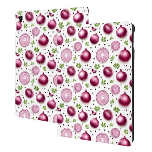 Compatible with iPad 9th/8th/7th Generation Case - Onion Green Leaves Print Compatible with iPad 10.2 Case, Folio Stand, Auto Wake/Sleep, Tablet Case Cover