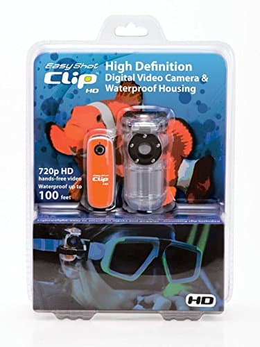 Easy Shot Clip HD Diving Kit - Ultra Mini Digital Video Camera with 100ft Waterproof Housing and Mask Clip included.