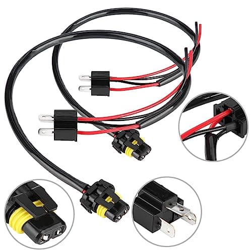 Generic 2pcs H4 9006XS Female to Male Wire Harness Adapter Durable PreWired Cable for Headlight Fog Light Use