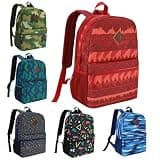 SUPRANICE 12-Pack 17" Bulk Backpacks for Middle School Students, Bookbags in 6 Assorted Prints, Durable School Backpacks for School Drives, Donations, and Giveaways