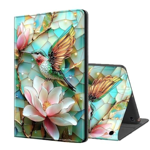 ETLKJVBL for Fire Max 11 Tablet Case(13th Generation,2023 Release), Auto Sleep/Wake, Hummingbird Magnolia Stained Glass Multiple Angles Viewing Folio Stand Case for Amazon Fire Max 11 Tablet