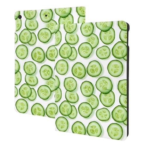 Compatible with iPad 9th/8th/7th Generation Case - Bright Cucumber Slices Print Fashion Compatible with iPad 10.2 Case, Folio Stand, Auto Wake/Sleep, Tablet Case Cover