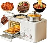 4-in-1 Breakfast Maker Station - 1200w Electric Oven, Frying Pan & Steamer, 8l Egg Sandwich Maker for Quick, Delicious Breakfasts