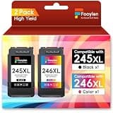Fooylen 245XL 246XL Ink Cartridge Replacement for Canon 245 246 XL Combo Pack for Cannon Pixma TR4520 TR4527 MG2522 MG2520 MX490 MX492 TS202 TS302 TS3320 MG2920 Printer (Black, Tri-Color)