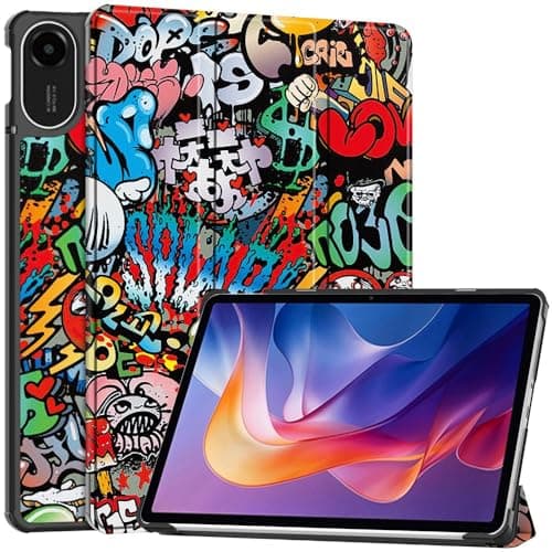 Generic case Compatible with Xiaomi Redmi Pad 2 11-inch 2025 (Design: Graffiti) Leather Pattern flip Back case
