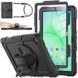 SEYMAC stock Case for Samsung Galaxy Tab A11+ Plus/A9+ Plus 11'', Full-Body Drop Protection Case with Screen Protector Pencil Holder [360° Rotating Hand Strap] &Stand - Black