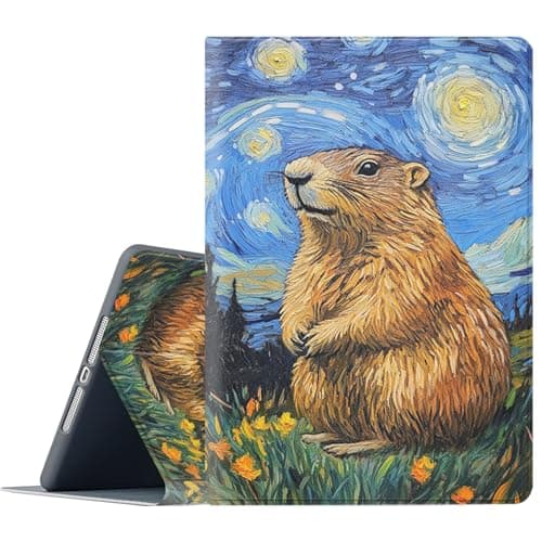 FGDRFGRW Case for 6" All-New Kindle (11th Generation-2024/2037 Release),Adjustable Stand Auto Wake/Sleep Function Full Body Protection Cover - Van Gogh Starry Night Marmot