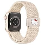 Girovo Cartoon Magnetic Braided Band Compatible with Apple Watch Bands 42/44/45/46/49mm Women Cute Cat Stretchy Elastic Nylon Strap for iWatch Series 11 10 9 8 7 6 5 4 SE 3 2 1, Starlight