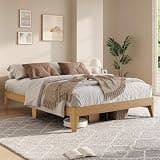 Garvee Wood Platform Bed Frame Queen, Wooden Legs and Wooden Slats Support, Sturdy Metal Central Structure, No Box Spring Needed, Easy Assembly