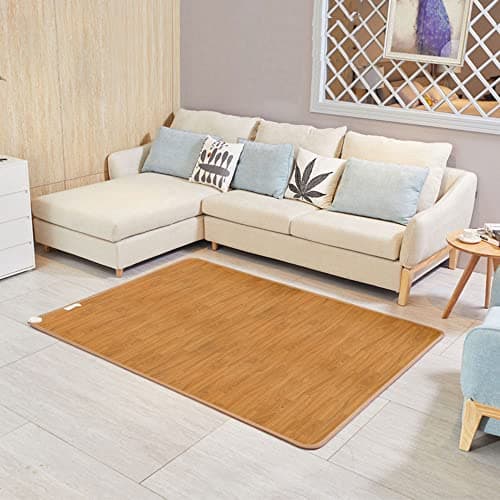 RNQZ Heated Floor Mat, Heated Carpet Heated Rug Electric Warmer Mat Under Rug Heater Electric Heating Rug Electric Heated Foot Warmers for Home Office,B,50cm* 50cm
