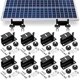 Otoolling 8 Pack 2400 Lbs No Drill Magnetic Solar Panel Mount Bracket Solar Panel Mounting Z Brackets for Sheds, Roofs, Walls, Boats, Trucks, Trailers Lightweight Aluminum Corrosion-Free (Black)