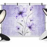 Purple Spring Floral Backdrop 12x8ft Vintage Luxury Botanical Photography Backdrop Fabric Photoshoot Background Tapestry Banner for Birthday Baby Shower Decoration Party Video Photo Studio Props