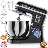Stand Mixer, 5.3QT Stainless Steel Bowl, 10-Speed, Black
