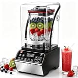 Quiet Blender, 80 oz Commercial Countertop Blender with Noise-Reducing Shield, 2200W Pure Copper Motor, 46000RPM, 6 Presets, DIY Control, Self-Cleaning for Smoothies, Ice Crushing, Puree,Food,Kitchen