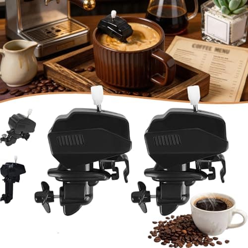 2X Boat Motor Coffee Stirrer,Novelty Stainless Steel,Coffee Mixer with Clip, Clip-On novelty coffee stirrer,Wind Up Drink Stirrer for Cups, Unique Boat Motor Coffee Accessory for CoffeeMilk (B*2)