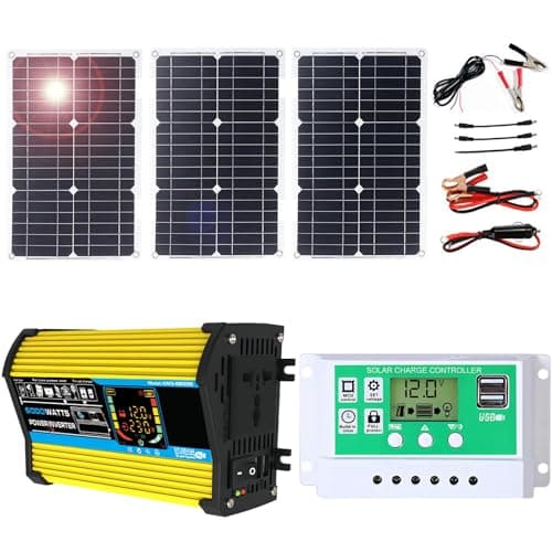 100W Monocrystalline Solar Panel Kit with Lightweight Inverter for RV, Camping, and Boat - Complete Solar Power System(Unique Colour,75W)