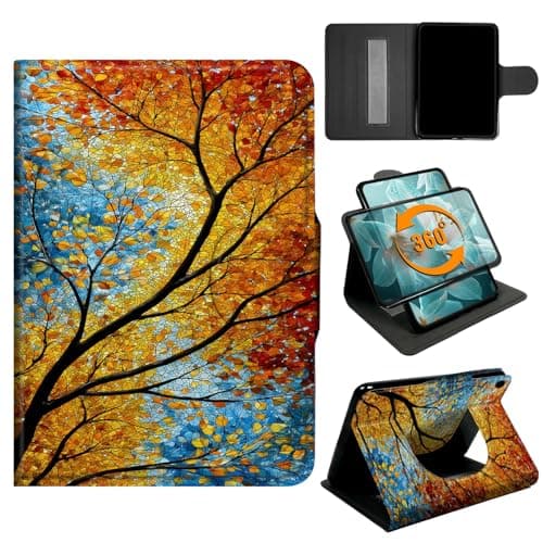 Gmeyutqy 360° Rotating Case for iPad 9.7 Inch iPad 6th/5th Generation 2018/2017, PU Leather Shockproof Stand Cover with Hand Strap & Magnetic Clasp, Auto Wake/Sleep, Tree of Life