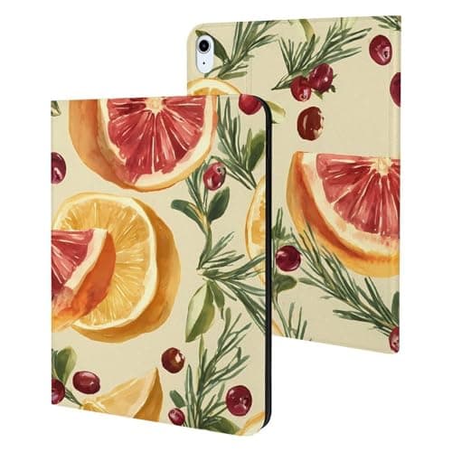 Lemon Grapefruit Rosemary Cranberries Flip Case Compatible with iPad Pro Air Mini 2021 2020 2019 9th 8th 7th Generation Holder