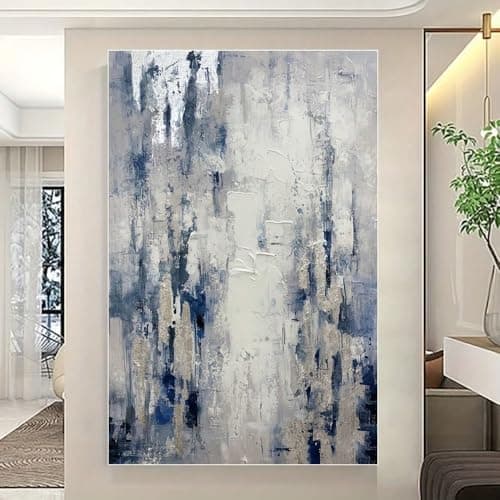 AOXUBI Grey And Blue Textured Canvas Art, Wall Art Prints Poster For Home Gifts,Living Room, Bathroom, Bedroom, Kitchen(60x80cm/24x31in/Unframed)