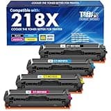 218X Toner Cartridges 4 Pack 218 3301fdw 3201dw 3301 218A Compatible for HP 218X 218A Color LaserJet Pro MFP 3301cdw 3301sdw Printer Ink Set W2180X High Yield with Chip (Black Cyan Yellow Magenta)