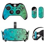 MightySkins Skin Compatible with Oculus Rift CV1 wrap Cover Sticker Skins Blue Green Polygon