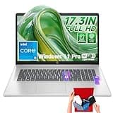HP 17.3 inch Business Laptop, Intel Core i5-1334U 10-Core Processor, 32GB RAM, 1TB SSD, FHD Anti-Glare Display, Backlit Keyboard, Fingerprint Reader, Windows 11 Pro, Copilot AI, Natural Silver