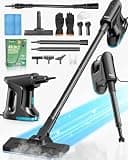 Steam Mop Cleaner with Detachable Handheld Steamer, 15-Piece Multi-Purpose Cleaning System, Adjustable Steam Output, Extended Reach Floor Steam Mop for Tile, Hardwood, Grout, Bathroom & Kitchen