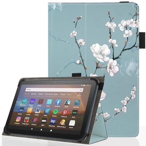 Pudiceva Universal 11 12 Inch Android Tablet Case,Slim Folding Stand Cover for 10.9" 11" 11.5" 12" and All 11"- 12" Touchscreen Tablet Case with Stylus Pen Holder,Sakura