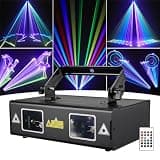 Animation Laser Light DJ Light, WorldLite Stage Party Lazer 3D RGB Full Color with DMX512, Music Sound & Remote, Great for Club Party Disco Lights Bar Wedding DJ Stage Lighting