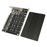 Omquot Quad PCIe 4.0 to NVMe Adapter, Sturdy High Performance Chip for Computer Expansion, Aluminum Alloy