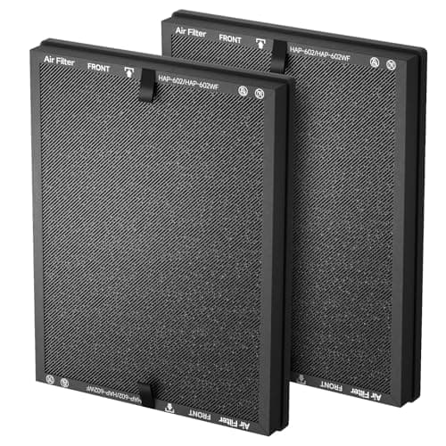 FCFMY 2 Packs HAP602 Replacement Filter Compatible with ECOSELF HAP602/ HAP602WF Air Cleaner Purifier, 3-in-1 Filtration of Main Filter,Pre-Filter & Activated Carbon Filter