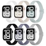 Acextro Bands for Apple Watch Women - Slim Sport Breathable PFAS-Free Stretchy Washable Adjustable Braided Strap Compatible with iWatch Series 11/10/9/8/7/6/5/4/SE 3 2-40mm 38mm 42mm 41mm - 6 Pack