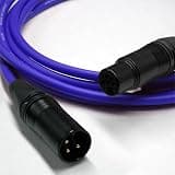 Canare L-4E6S Star Quad XLR Microphone Cable | Neutrik XLR Male to Female 3 Pin, Black/Gold 15 FT, Blue Cable
