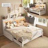 Ihanherry Twin Daybed with Extendable Trundle, White