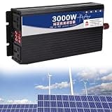 3000W 4000W 5000W Pure Sine Wave Power Inverter DC 12V 24V 48V 60V /72V to AC 110V/220V Outdoor with Remote Control and LED Display,Dual Cooling Fans(3000W,60V to 220V)