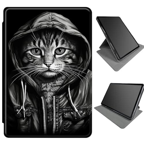 360 Degree Rotating Case for Microsoft Surface Pro 9 13 inch 2022, Multi-Angle Viewing Stand Magnetic Closure Case with Auto Wake/Sleep for Microsoft Surface Pro 9, Cat Portrait
