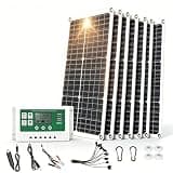 Outdoor Portable Solar Panel Charger with Angle Adjustable Stand & All-in-One Cable Kit, Fast Charging for Power Station, Agricultural Equipment and Off-Grid Daily Use