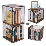 Dmevkic 2 Cube Organizer Bookshelves DIY Variable Stackable Cube Storage Organizer for Kid Bedroom,Living Room,Small Bookshelf Black Brown Wooden,No Vinyl Storage