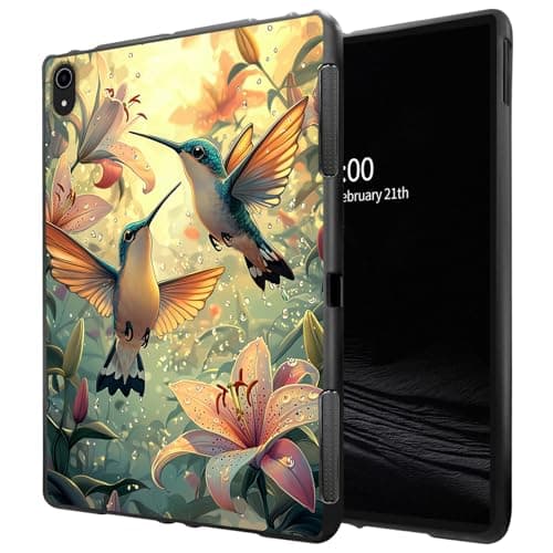 RMJKXQZG Tablet Case for iPad 10Th Generation for iPad 10.9 Inch Case (2022) Slim Design Matte TPU Rubber Soft TPU Protective Cover for iPad 10th Gen, Green Hummingbird Pink Lily