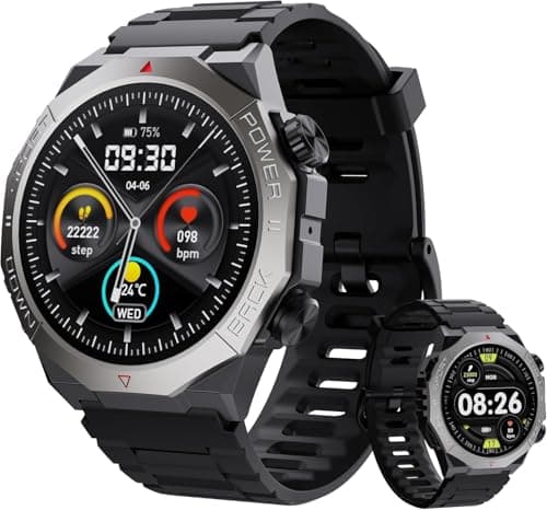 Military Smart Watches for Men(Answer/Make Calls), 1.39" Fitness Watch with Heart Rate Pedometer Sleep Monitor, 110+ Sports Modes Smartwatch for Men, IP68 Waterproof Activity Tracker for Android iOS