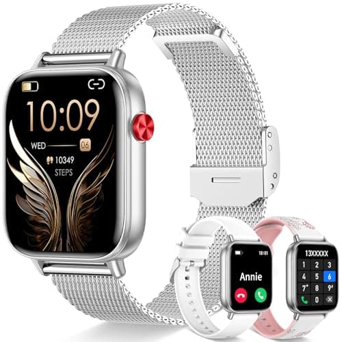 Betatree 1.83" HD Smart Watches for Women, Fitness Tracker with Answer/Make Calls, Smartwatch and Activity with Heart Rate/Sleep/Monitor, Pedometer,100+ Sport Modes for Android iPhone, Silver