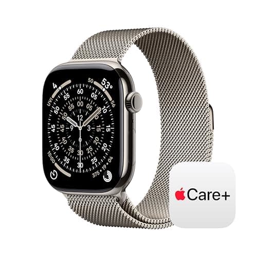 Apple Watch Series 11 [GPS + Cellular 46mm] Smartwatch with Natural Titanium Case with Natural Milanese Loop - M/L. Sleep Score, Fitness Tracker, Health Monitoring with AppleCare+ (2 Years)