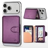 MEFON for MagSafe Wallet, Magnetic Phone Wallet RFID Blocking, Slim 5-8 Card Holder with Cash Slot & Clear ID Window, Minimalist Mag Safe Wallets for iPhone 17/16/15/14/13/12 Series, Amethyst Purple