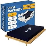 2, 7-Inch Medium Firm Water Resistance Nylon Vinyl Foam Mattress, Noiseless, Soft Cloud Feeling, Body Heat Reflection, Good for Hospital and Camp, Twin, Blue